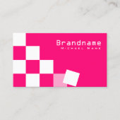 Schachrosa und Weiß modern mit Foto Stilvoll Visitenkarte (Vorderseite)