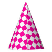 Schachrosa und Weiß Partyhütchen (Rückseite)