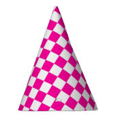 Schachrosa und Weiß Partyhütchen (Rechts)