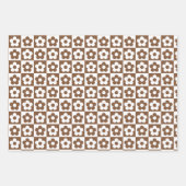 Schachroter, brauner Beige Geschenkpapier Set (Vorderseite 3)