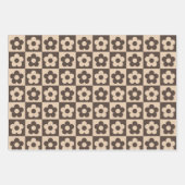 Schachroter, brauner Beige Geschenkpapier Set (Vorderseite 2)