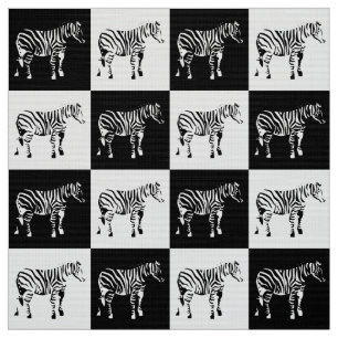 Schachrotes und weißes Zebra Stoff