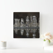 Schachsäulensperre Quadratische Wanduhr (Zuhause)