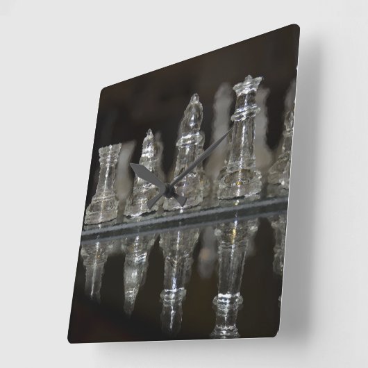 Schachsäulensperre Quadratische Wanduhr (Winkel)