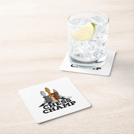 Schachschach Rechteckiger Pappuntersetzer (Vor Ort)