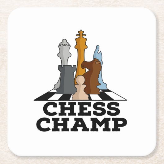 Schachschach Rechteckiger Pappuntersetzer (Vorderseite)