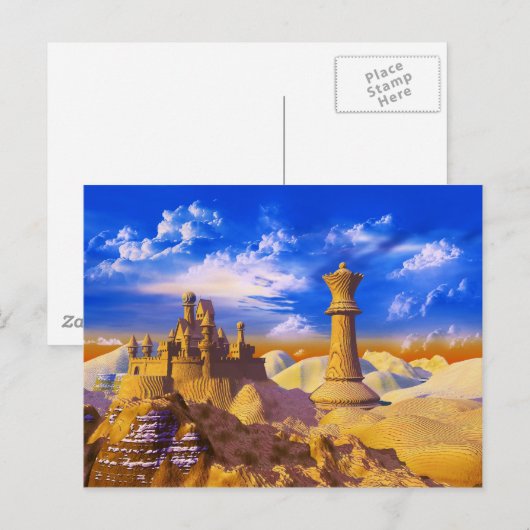 Schachschloss Postkarte (Vorne/Hinten)