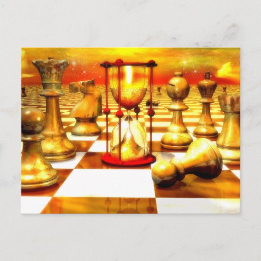 Schachserie, Schachfiguren, Schachkunst Postkarte (Vorderseite)