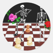Schachskelette Runder Aufkleber (Vorderseite)