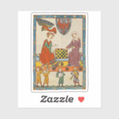 Schachspiel 14. Jahrhundert Codex Manesse Aufkleber (Blatt)