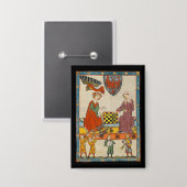 Schachspiel 14. Jahrhundert Codex Manesse Button (Vorderseite/Rückseite)