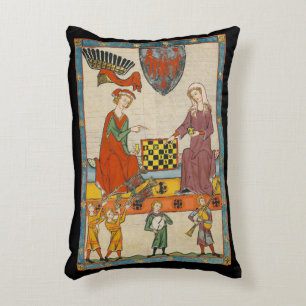 Schachspiel 14. Jahrhundert Codex Manesse Dekokissen