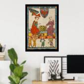 Schachspiel 14. Jahrhundert Codex Manesse Poster (Heimbüro)