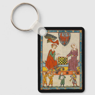 Schachspiel 14. Jahrhundert Codex Manesse Schlüsselanhänger