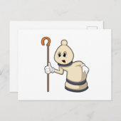 Schachspiel Bischof von Schach Postkarte (Vorne/Hinten)