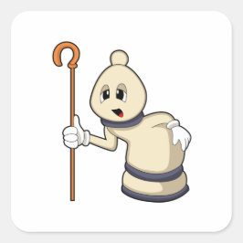 Schachspiel Bischof von Schach Quadratischer Aufkleber