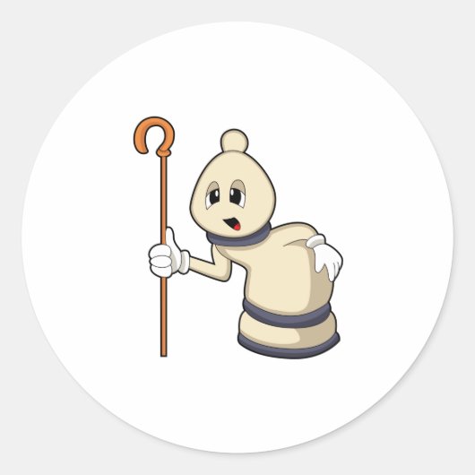 Schachspiel Bischof von Schach Runder Aufkleber (Vorderseite)