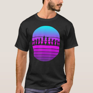 Schachspiel Figuren Schachspieler Retro Vintage T-Shirt