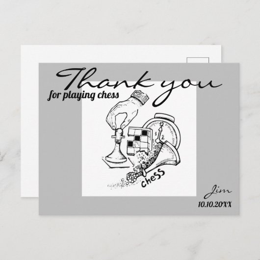 Schachspiel Grafik Postkarte (Vorne/Hinten)