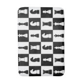 Schachspiel Muster Schwarz und Weiß Badematte (Vorderseite Vertikal)