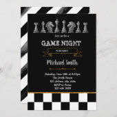 Schachspiel-Nacht-Party Einladung (Vorne/Hinten)