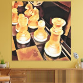 Schachspiel Original Abstrakte Kunst Leinwanddruck (Insitu (Wohnzimmer))