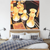 Schachspiel Original Abstrakte Kunst Leinwanddruck (Insitu (Schlafzimmer))