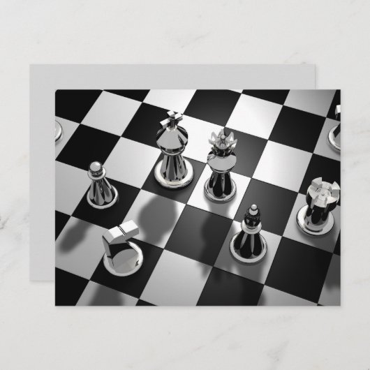Schachspiel-Postkarte Postkarte (Vorne/Hinten)