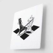 Schachspiel Quadratische Wanduhr (Winkel)