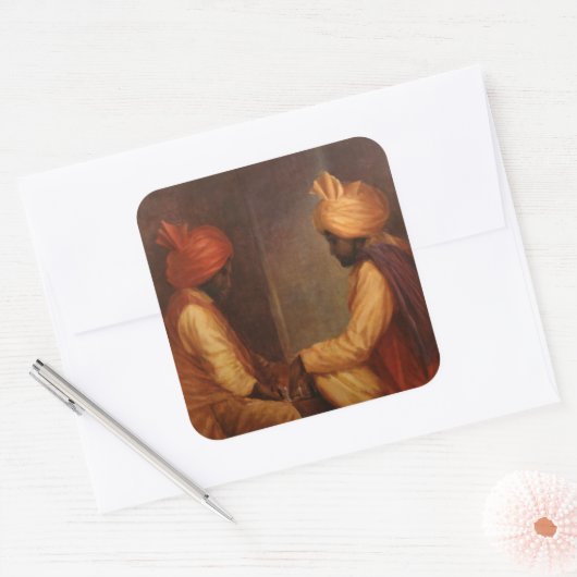 Schachspiel Quadratischer Aufkleber (Umschlag)