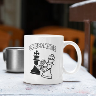 Schachspiel Schach Schachspiel Kunst Schwarz-Weiß Kaffeetasse