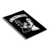 Schachspiel Schach Schachspiel Kunst Schwarz-Weiß Notizblock (Rechte Seite)