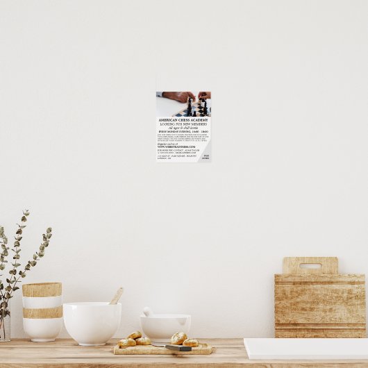 Schachspiel, Schachklubwerbung Poster (Küche)