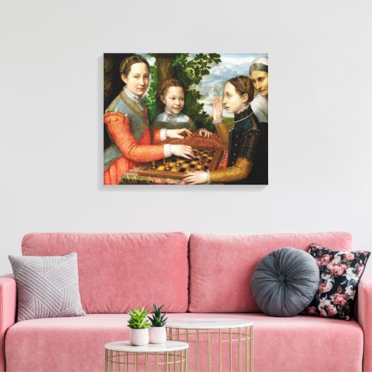Schachspiel von Sofonisba Anguissola - Circa 1555 Leinwanddruck (Insitu (Wohnzimmer))