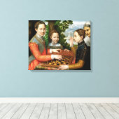 Schachspiel von Sofonisba Anguissola - Circa 1555 Leinwanddruck (Insitu (Holzboden))