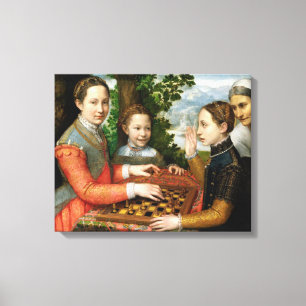Schachspiel von Sofonisba Anguissola - Circa 1555 Leinwanddruck