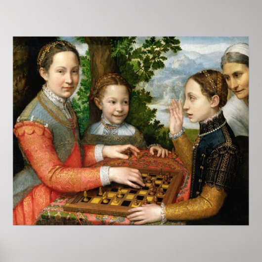 Schachspiel von Sofonisba Anguissola - Circa 1555 Poster (Vorne)