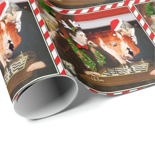 Schachspiel Weihnachtsgeschenk Geschenkpapier (Rolleneckpunkt)