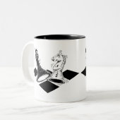 Schachspiel Zweifarbige Tasse (Vorderseite Links)