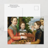 Schachspielende von Sofonisba Anguissola Postkarte (Vorne/Hinten)