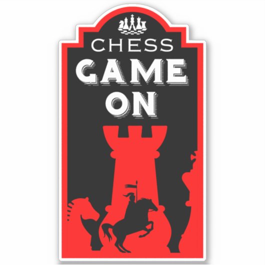 Schachspieler Aufkleber (Vorderseite)