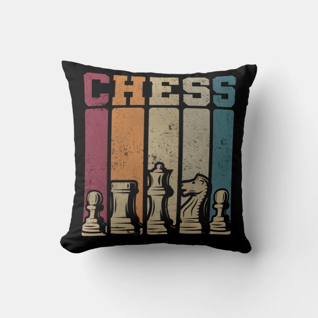 Schachspieler Checkmate Vintage Schachpartien Kissen (Vorderseite)
