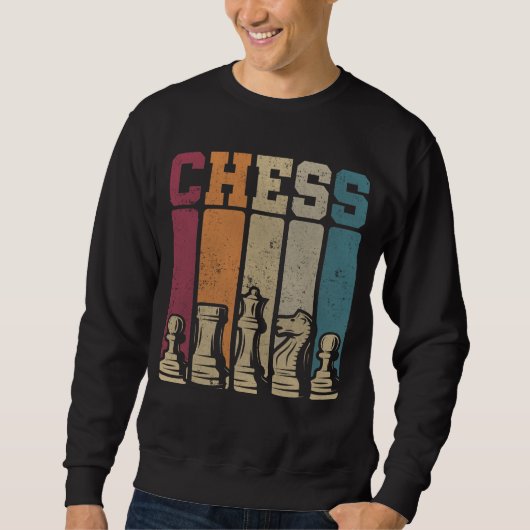 Schachspieler Checkmate Vintage Schachpartien Sweatshirt (Vorderseite)