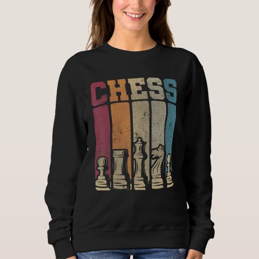 Schachspieler Checkmate Vintage Schachpartien Sweatshirt (Vorderseite)