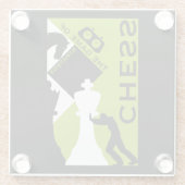 Schachspieler Glasuntersetzer (Rückseite)