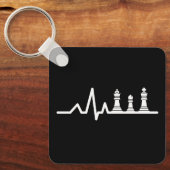 Schachspieler Herzschlag Königin Bischof König Min Schlüsselanhänger (Vorderseite)