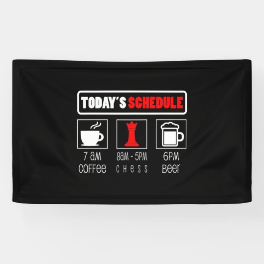 Schachspieler | Heute Zeitplan Kaffee Schach Banner (Horizontal)