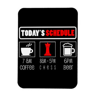 Schachspieler Heute Zeitplan Kaffee Schach Magnet