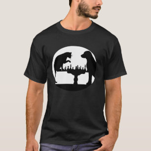 Schachspieler Hund Katze Schachmotiv T-Shirt