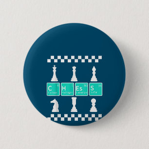 Schachspieler Lover Periodischer Tisch lustige Ges Button